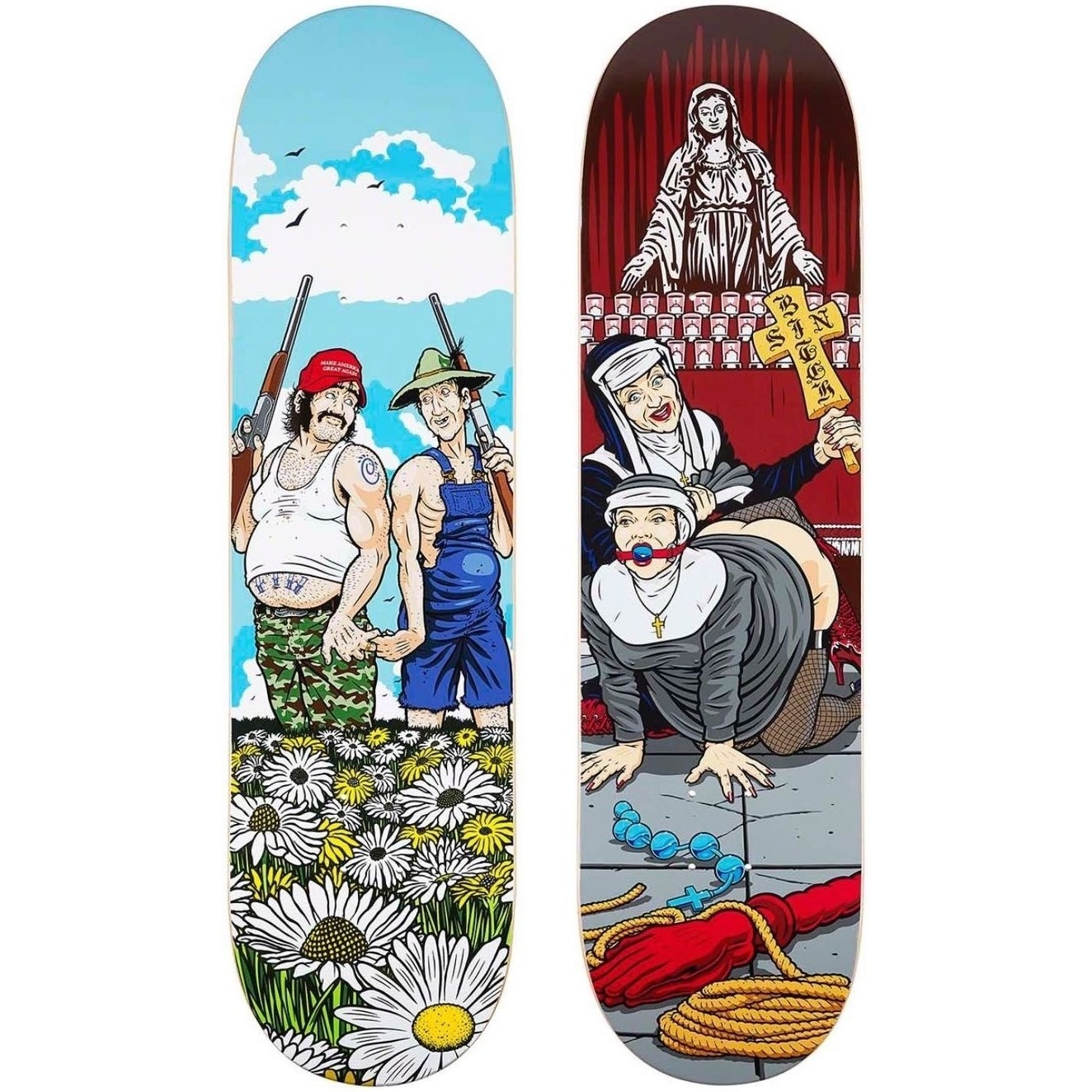 Nuns N Guns Skateboard